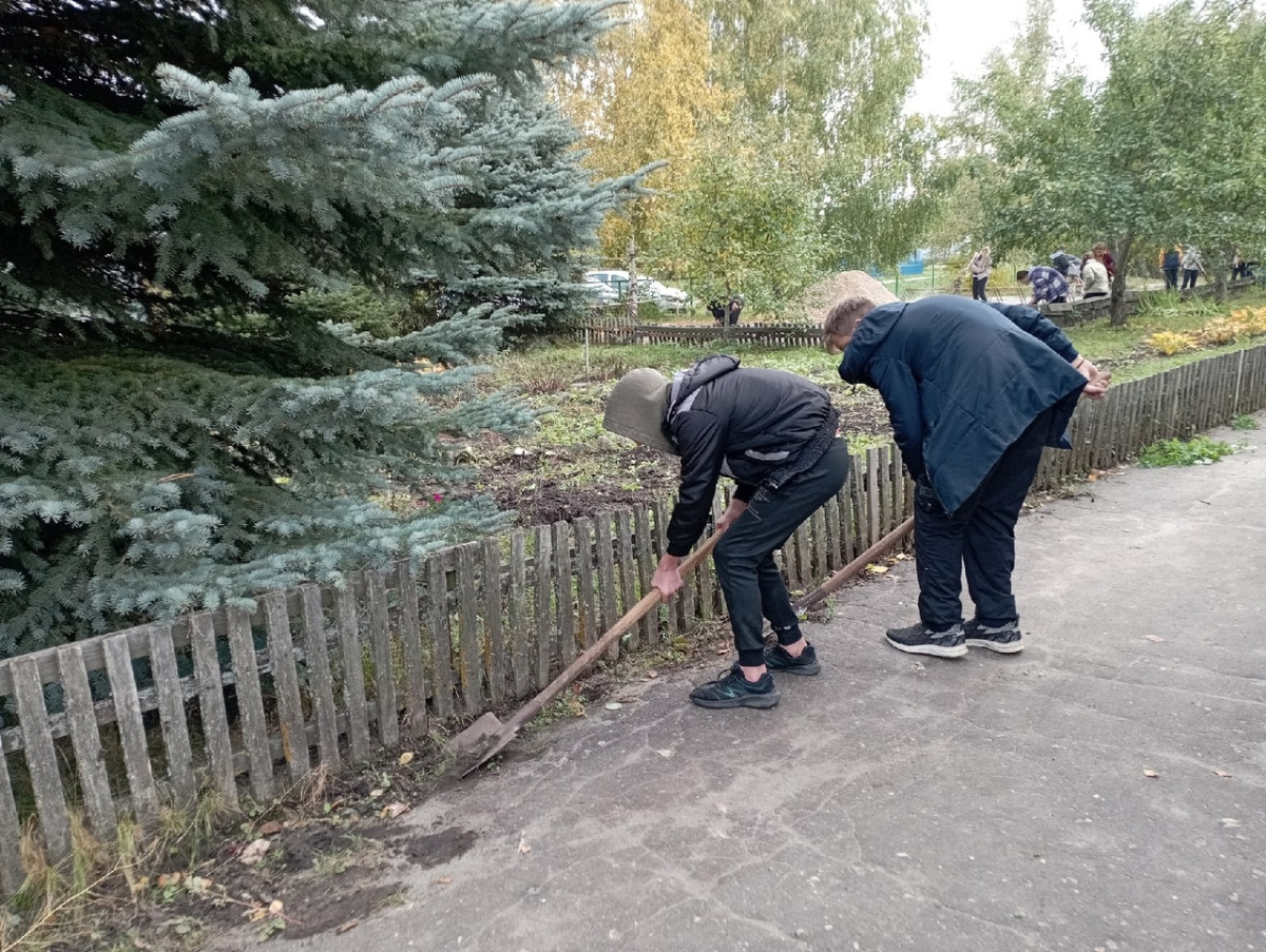 Постер к социальной практике: субботник в школе