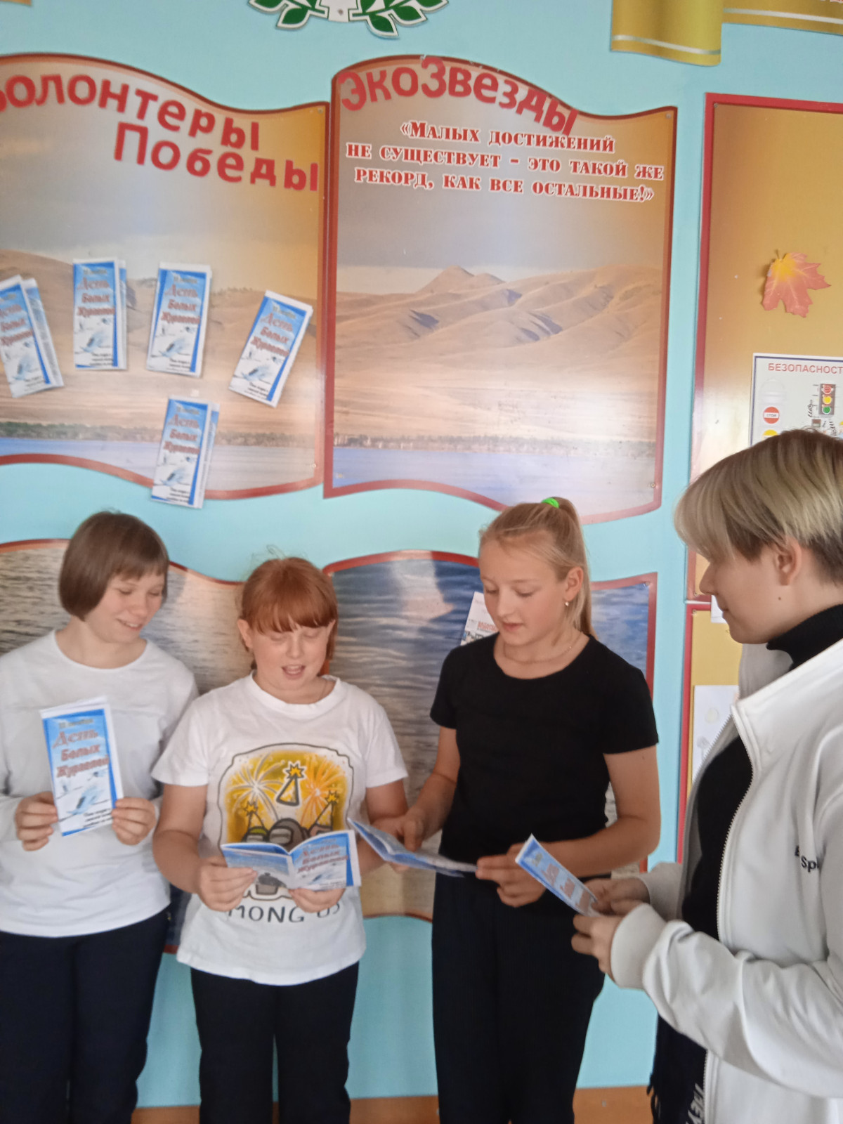 Постер к социальной практике: "День Белых журавлей", МБОУ Жемчужненская СШ№1, "Наследники Победы", Отчет