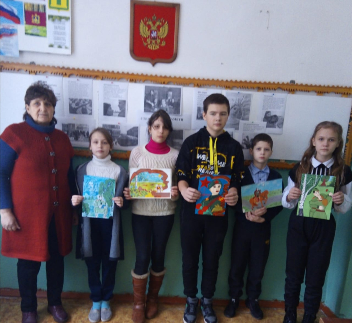 Постер к социальной практике: Нашим героям.МБОУ "Молодьковская СОШ", "Честь имею", честь, Кругликова Екатерина Ивановна, "Очет"