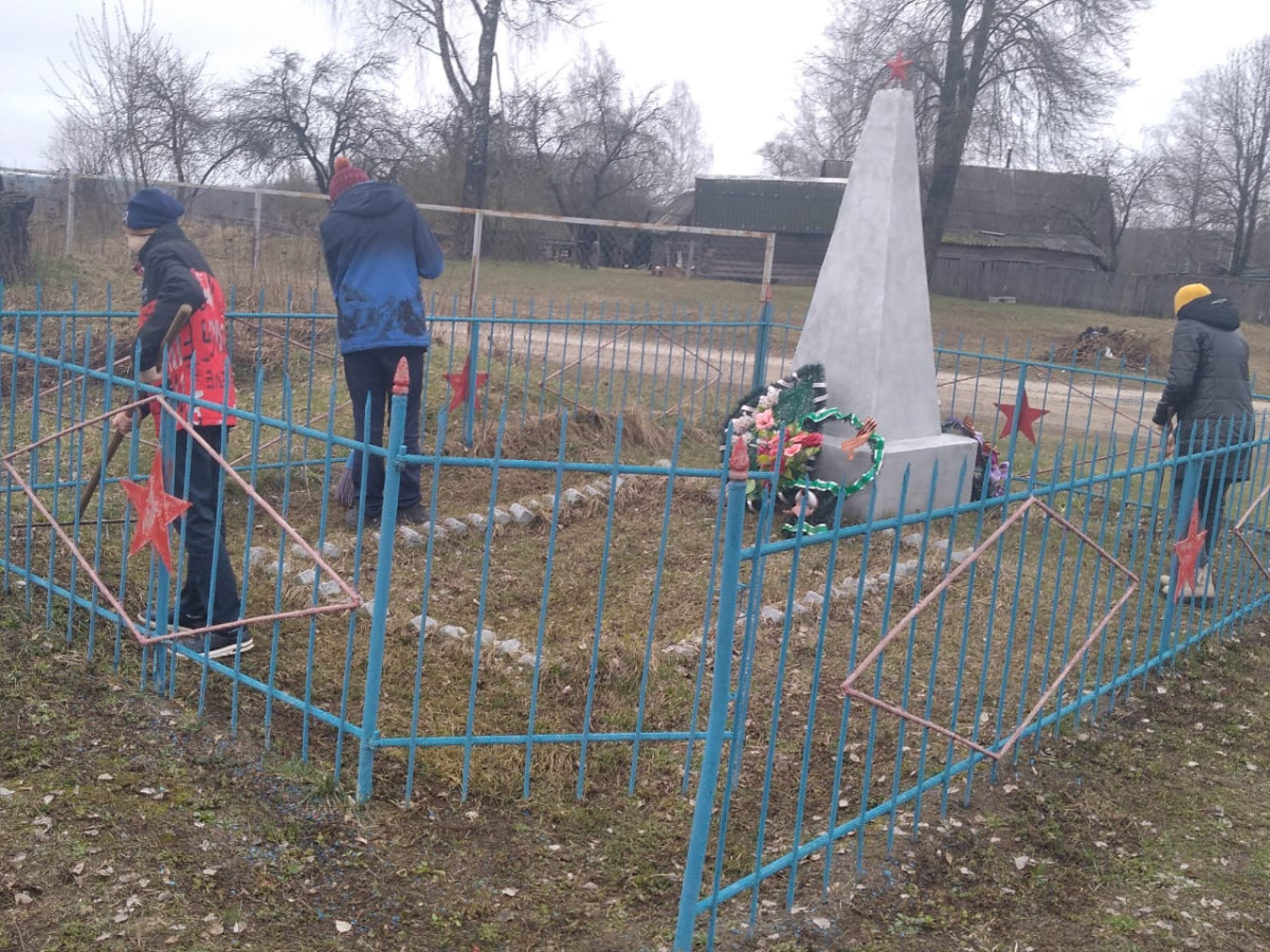 Постер к социальной практике: Забота о памятниках воинам- освободителям.